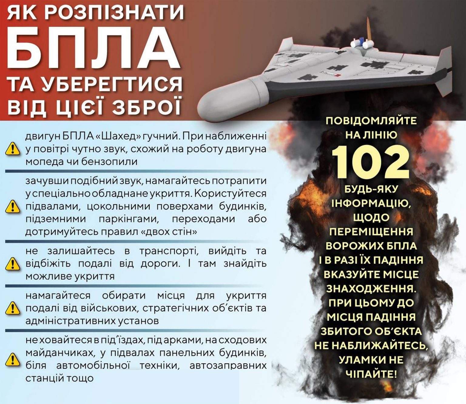 Що робити, коли чуєш звук «Шахеда», що наближається