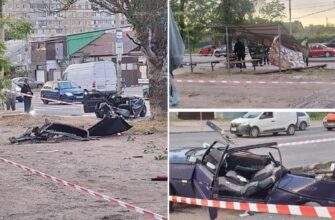 авто влетіло в зупинку, машину розірвало на шматки, є травмовані