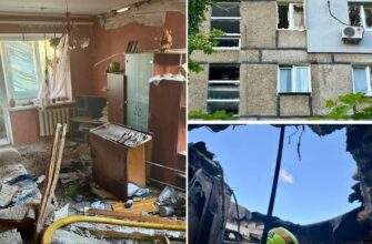 понівечена п’ятиповерхівка та сусідні будинки, є постраждалі