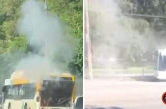 У Дніпрі на Богдана Хмельницького спалахнув автобус