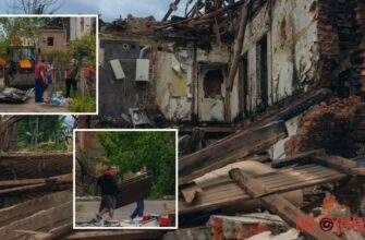 містяни несуть квіти до зруйнованого будинку, триває ліквідація наслідків